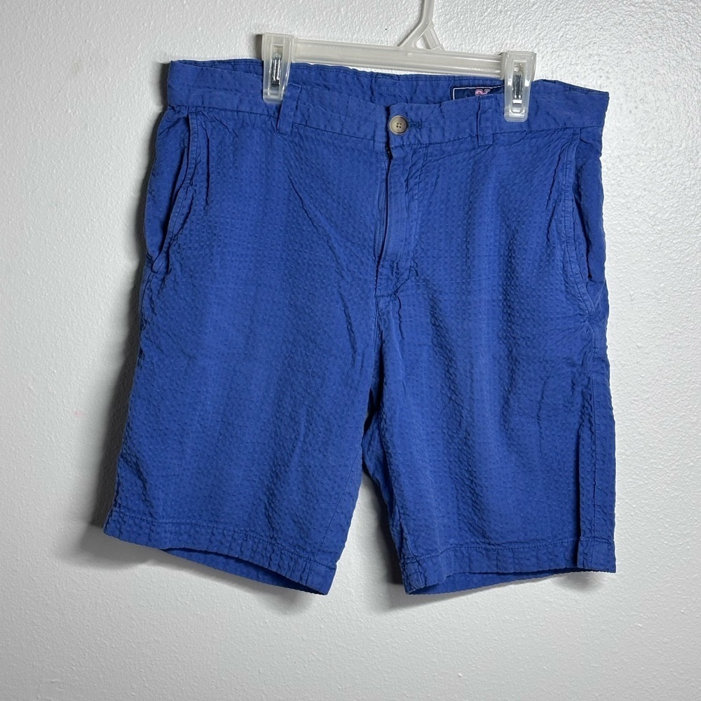 Vineyard Vines Men Seersucker‎ Classic Blue Chino shorts size 30.